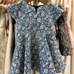 Blue Garden Delight Kid Dress