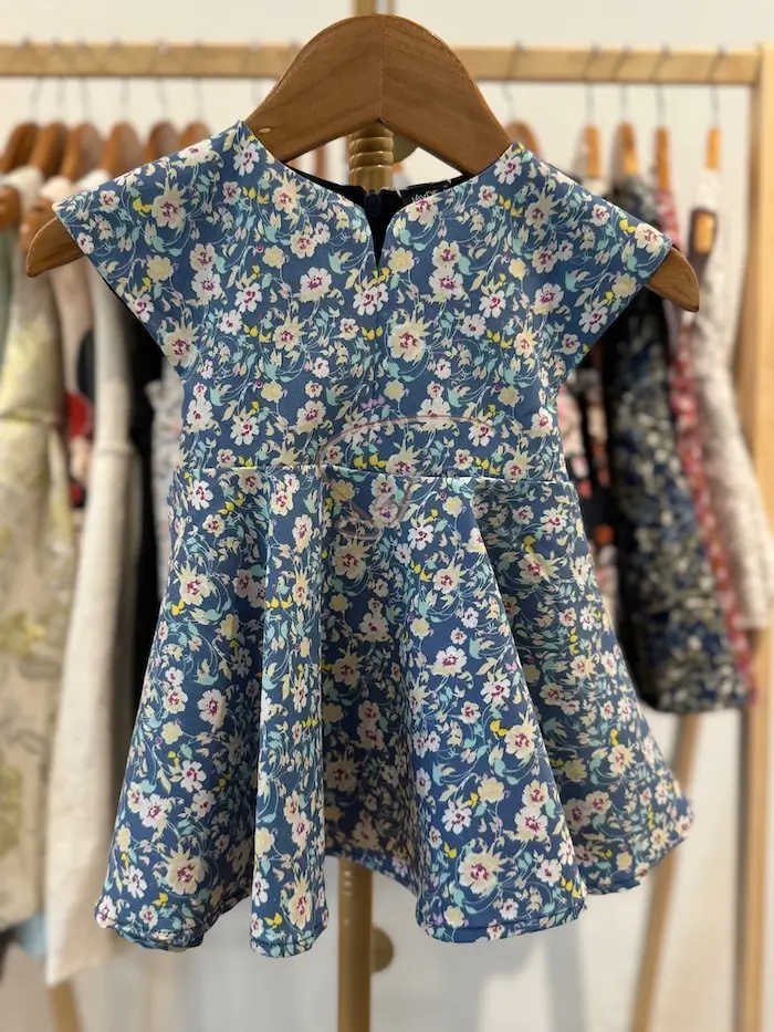 Blue Garden Delight Kid Dress