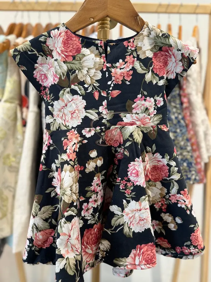 Rose Bouquet Navy Kid Dress